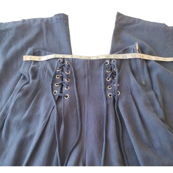 Dance And Marvel Womens Pants Medium Pockets Side Zip Lace Front Wide Leg - Picture 3 of 12